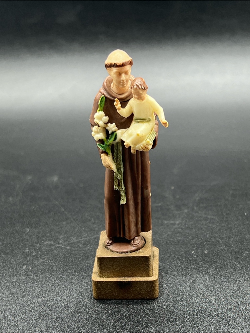 Vintage Saint Anthony of Padua Figurine Child Jesus Made in Italy 3”Statue